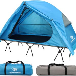Arctic Lemmings 4-in-1 Camping Cot Tent, Foldable Off Ground Elevated Tent Set for 1 Person for Outdoor Hiking & Travel Camping