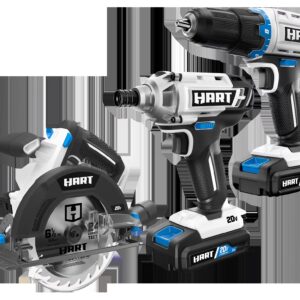 HART 20-Volt 3-Tool Combo Kit (2) 2.0Ah Lithium-Ion Batteries