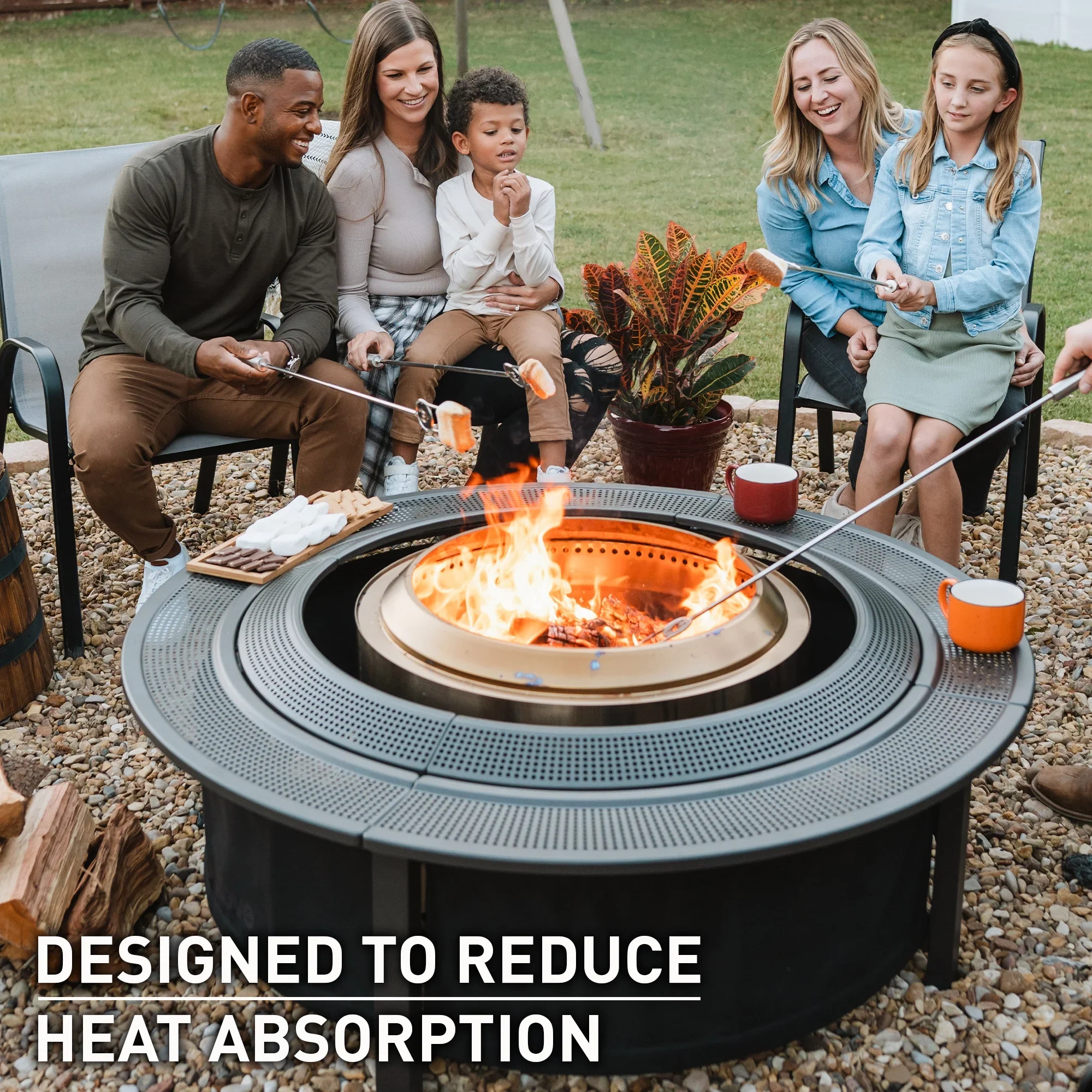 Solo Stove Fire Pit Surround Tabletop, Small Elevation for Ranger and Bonfire Wood Burning Outdoor Fire Pit, Powder