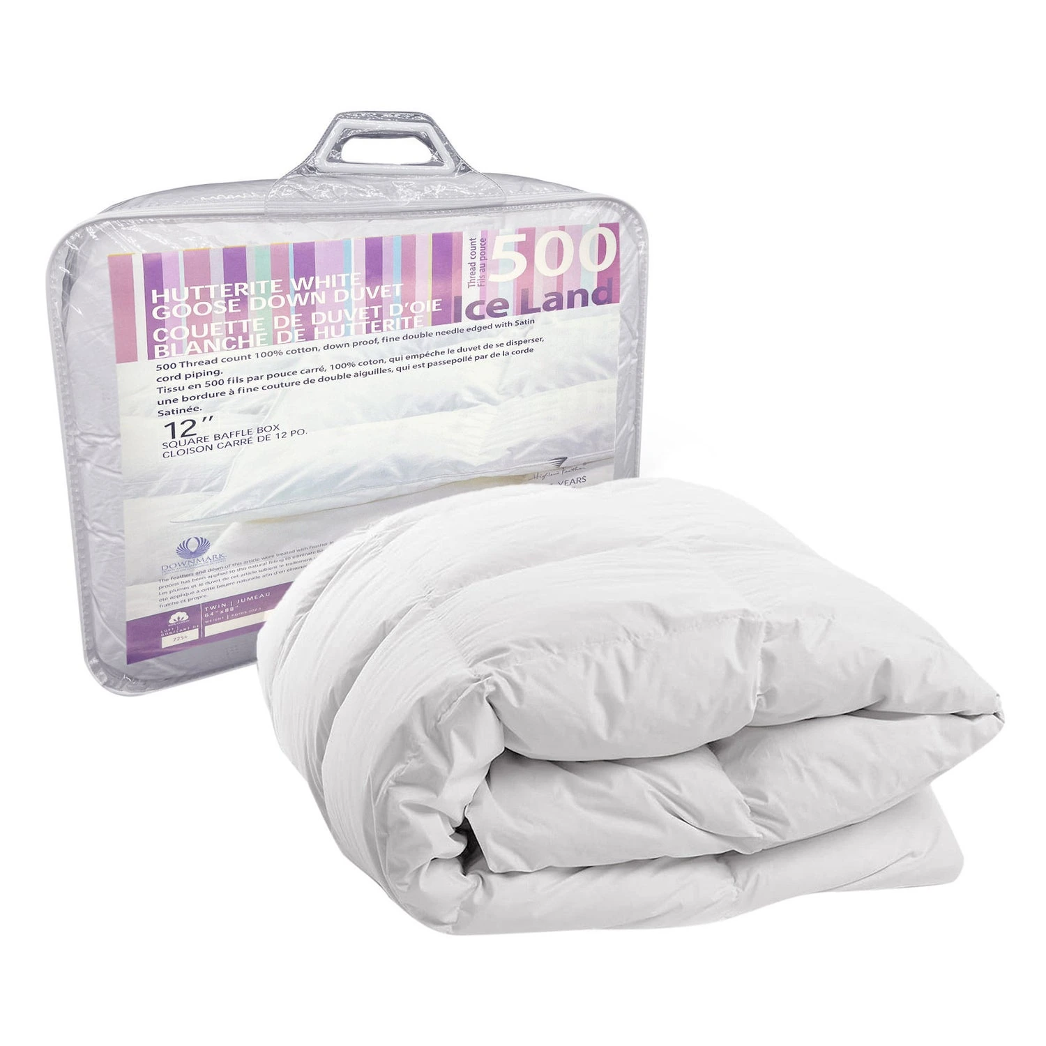 Highland Feather Iceland Canadian Hutterite White Goose Down Duvet 725 Filling Power
