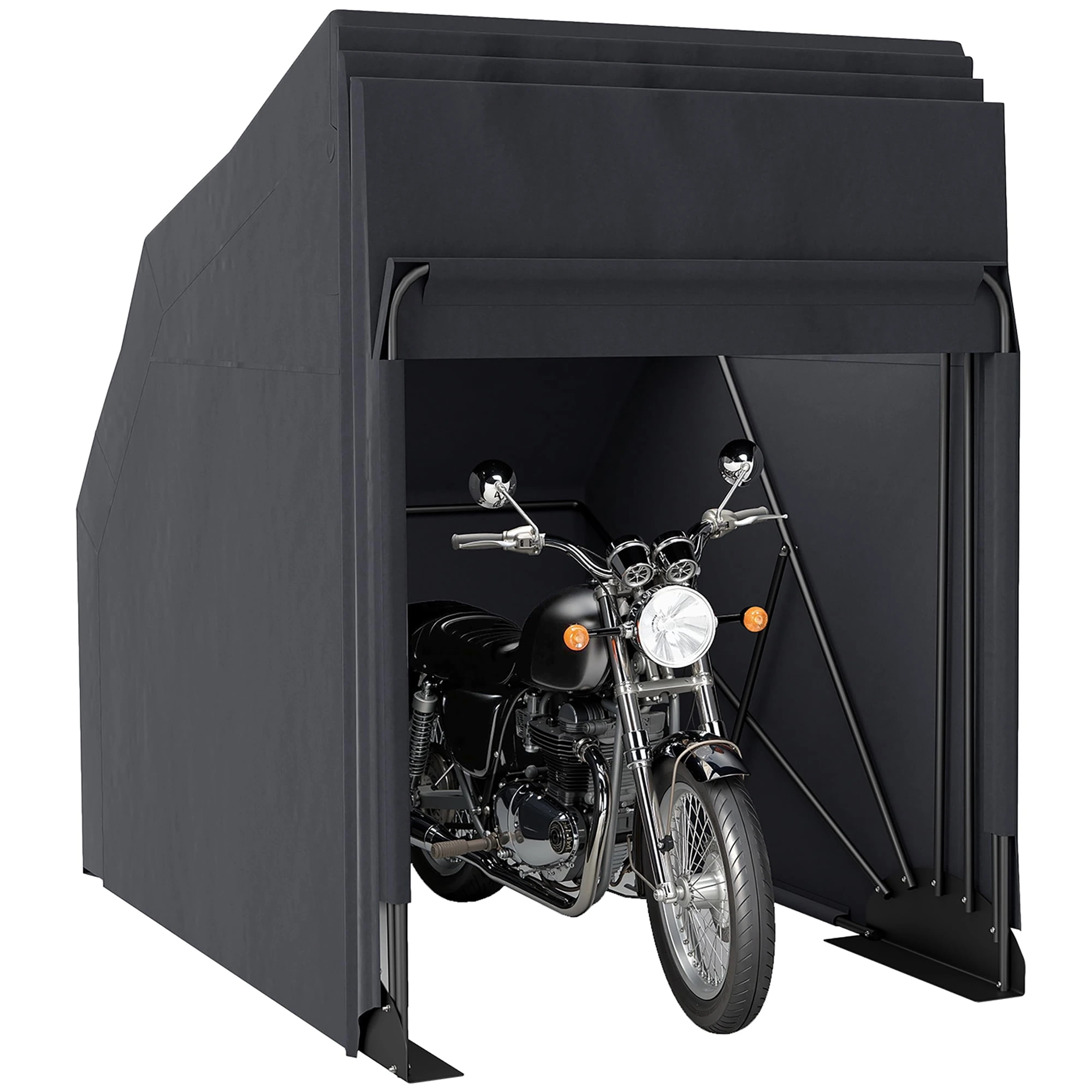 Outsunny Motorcycle Shelter, Waterproof Motorbike Cover w/ 2 Mesh Windows