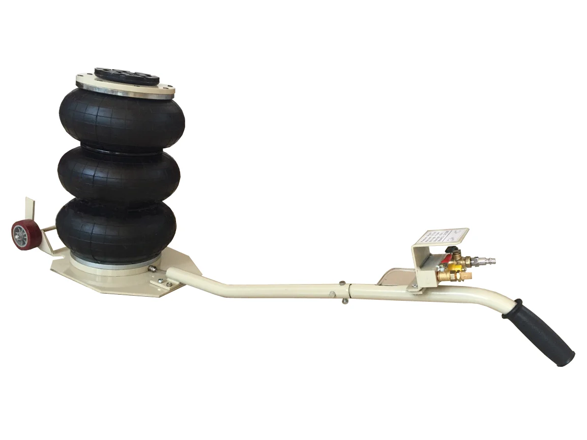 INTBUYING Auto shop 3 Ton Triple Bag Handle Air Jack Jack Lifting Heavy Duty Quick Lift Jack with Extended Handle 6600LBS