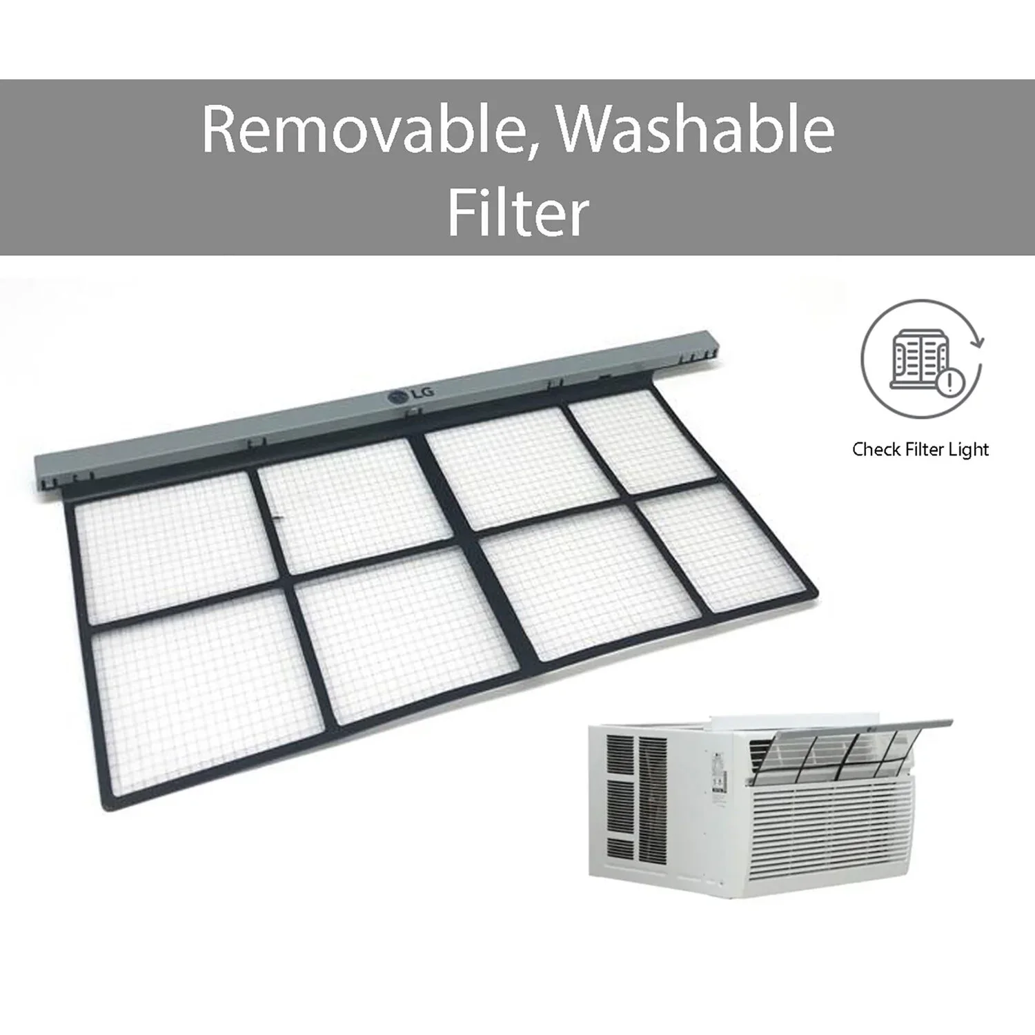 LG 8, 000 BTU 340 Sq Ft Window Air Conditioner with Remote Control, White, LW8016ER